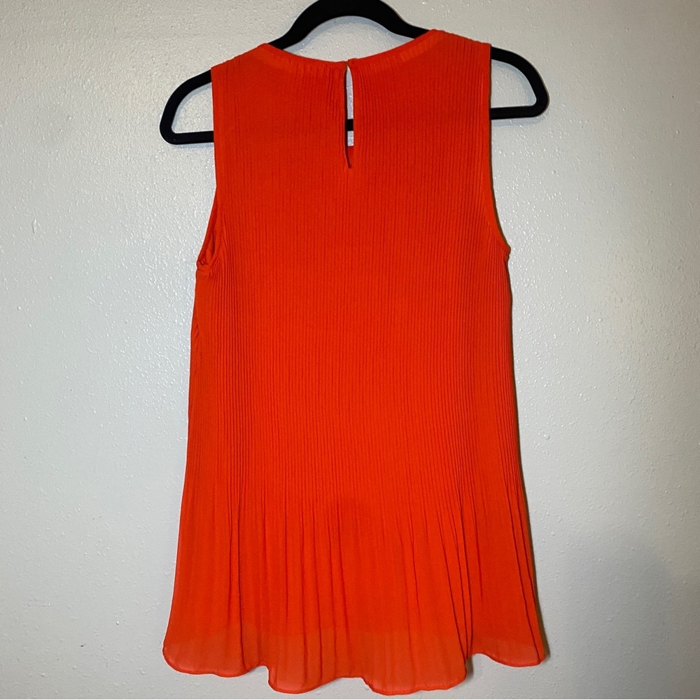 Catherine Malandrino red pleated blouse
